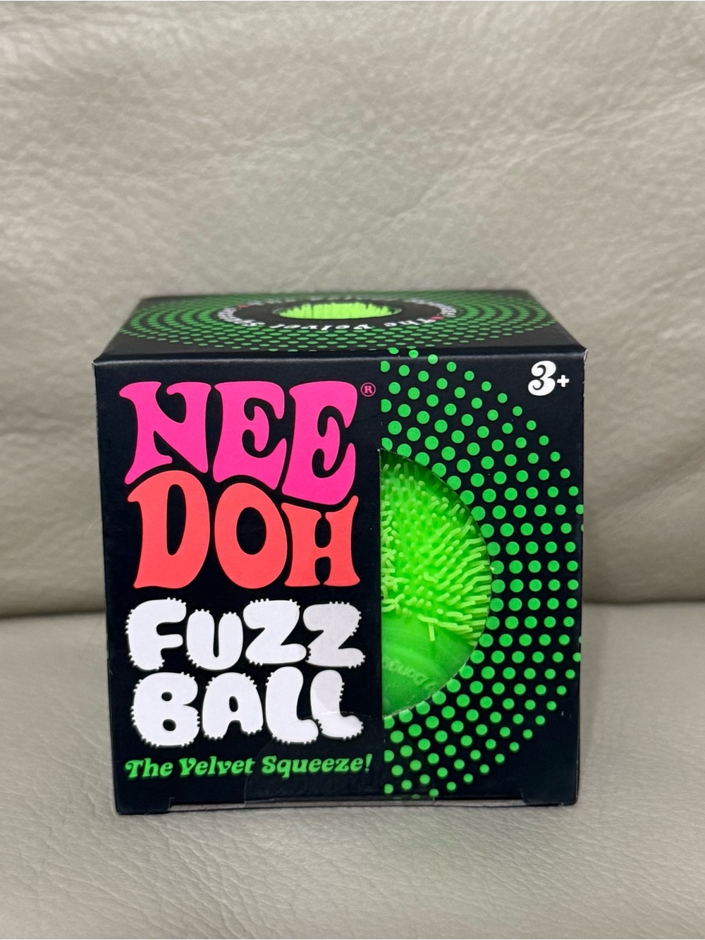 NEW NIB Green Needoh Fuzzball Fuzz Ball Velvet Squeeze Nee Doh Squishy Viral